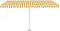 vidaXL - Luifel - vrijstaand - handmatig - uittrekbaar - 400x350 - cm - geel - en - wit