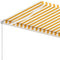 vidaXL - Luifel - vrijstaand - handmatig - uittrekbaar - 400x350 - cm - geel - en - wit