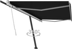 vidaXL - Luifel - vrijstaand - handmatig - uittrekbaar - 500x300 - cm - antraciet