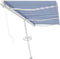 vidaXL - Luifel - vrijstaand - handmatig - uittrekbaar - 600x350 - cm - blauw - en - wit