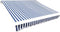 vidaXL - Luifeldoek - 4x3 - m - canvas - blauw - en - wit