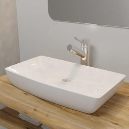 vidaXL - Luxe - keramische - rechthoekige - wasbak - 71 - x - 39 - cm - (wit)