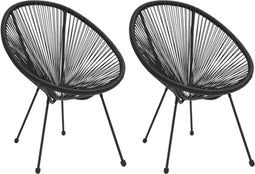 vidaXL - Maanstoelen - 2 - st - rattan - zwart