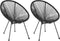 vidaXL - Maanstoelen - 2 - st - rattan - zwart