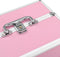 vidaXL - Make-up - koffer - 22x30x21 - cm - aluminium - roze