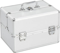 vidaXL - Make-up - koffer - 22x30x21 - cm - aluminium - zilverkleurig