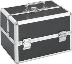 vidaXL - Make-up - koffer - 22x30x21 - cm - aluminium - zwart