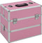 vidaXL - Make-up - koffer - 37x24x35 - cm - aluminium - roze