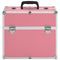 vidaXL - Make-up - koffer - 37x24x35 - cm - aluminium - roze