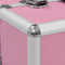 vidaXL - Make-up - koffer - 37x24x35 - cm - aluminium - roze