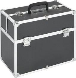 vidaXL - Make-up - koffer - 37x24x35 - cm - aluminium - zwart