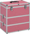 vidaXL - Make-up - koffer - 37x24x40 - cm - aluminium - roze