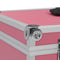 vidaXL - Make-up - koffer - 37x24x40 - cm - aluminium - roze