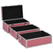 vidaXL - Make-up - koffer - 37x24x40 - cm - aluminium - roze