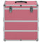 vidaXL - Make-up - koffer - 37x24x40 - cm - aluminium - roze