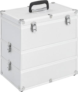 vidaXL - Make-up - koffer - 37x24x40 - cm - aluminium - zilverkleurig