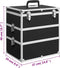 vidaXL - Make-up - koffer - 37x24x40 - cm - aluminium - zwart