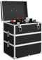 vidaXL - Make-up - koffer - 37x24x40 - cm - aluminium - zwart