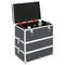 vidaXL - Make-up - koffer - 37x24x40 - cm - aluminium - zwart