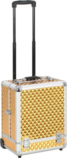 vidaXL Make-up trolley 35x29x45 cm aluminium goudkleurig