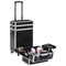 vidaXL - Make-up - trolley - aluminium - zwart - met - krokodillenpatroon
