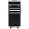 vidaXL - Make-up - trolley - aluminium - zwart - met - krokodillenpatroon