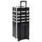 vidaXL - Make-up - trolley - aluminium - zwart - met - krokodillenpatroon
