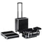 vidaXL - Make-up - trolley - aluminium - zwart - met - krokodillenpatroon
