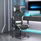 vidaXL - Massage - gamestoel - met - voetensteun - stof - zwart - en - wit
