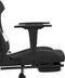 vidaXL - Massage - gamestoel - met - voetensteun - stof - zwart - en - wit