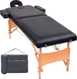 vidaXL - Massagetafel - inklapbaar - 2 - zones - 10 - cm - dik - zwart