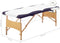 vidaXL - Massagetafel - inklapbaar - 2 - zones - hout - wit - en - paars