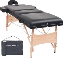 vidaXL - Massagetafel - inklapbaar - 3 - zones - 10 - cm - dik - zwart