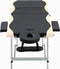 vidaXL - Massagetafel - inklapbaar - 3 - zones - aluminium - zwart - en - beige