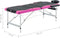 vidaXL - Massagetafel - inklapbaar - 3 - zones - aluminium - zwart - en - roze