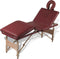 vidaXL - Massagetafel - inklapbaar - met - houten - frame - (vier - delen - / - rood)