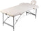 vidaXL - Massagetafel - met - 2 - zones - inklapbaar - aluminium - frame - crèmewit
