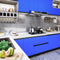 vidaXL - Meubelfolie - zelfklevend - 500x90 - cm - PVC - hoogglans - blauw