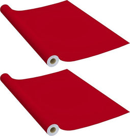 vidaXL - Meubelfolies - zelfklevend - 2 - st - 500x90 - cm - PVC - rood