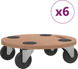 vidaXL - Meubelhondjes - 6 - st - rechthoekig - bewerkt - hout