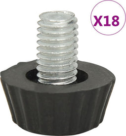vidaXL - Meubelpoten - 18 - st - verstelbaar - M8 - zwart