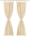 vidaXL - Micro-satijnen - gordijnen - met - lussen - 140x175 - cm - beige - 2 - st