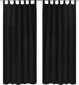 vidaXL - Micro-satijnen - gordijnen - met - lussen - 140x225 - cm - grijs - 2 - st