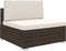 vidaXL - Middenbank - 1 - st - met - kussens - poly - rattan - bruin