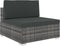 vidaXL - Middenbank - 1 - st - met - kussens - poly - rattan - grijs