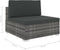 vidaXL - Middenbank - 1 - st - met - kussens - poly - rattan - grijs