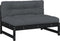 vidaXL - Middenbank - 120x80 - cm - massief - grenenhout - zwart
