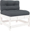 vidaXL - Middenbank - met - kussens - massief - grenenhout - wit
