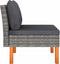 vidaXL - Middenbank - poly - rattan - en - massief - eucalyptushout
