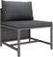 vidaXL - Middenbank - sectioneel - met - kussens - poly - rattan - grijs